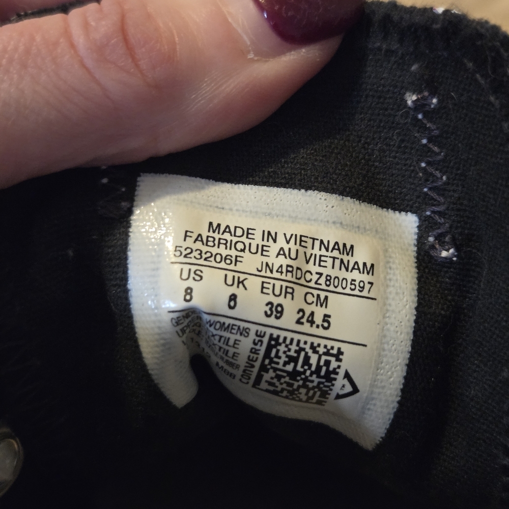 Converse Chuck Taylor Low TopCanvas Sneakers with Pink Punk Rock Girl Pattern - Picture 14 of 14
